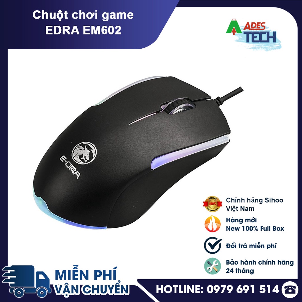 Chuột Gaming Có Dây EDRA EM602 - Switch HUANO - Chính Hãng - Bảo Hành 2 Năm