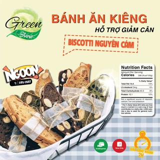 Bánh Ăn Kiêng, Bánh Biscotti Nguyên Cám Không Đường Eat Clean 100g