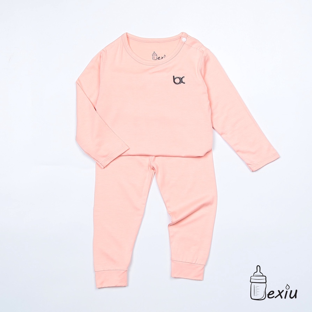 Bộ Dài Cài Vai Thun Cotton Lạnh Bexiu Mềm Mượt Mát Cho Bé
