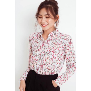 Áo sơ mi hoa nhí đỏ EDINI