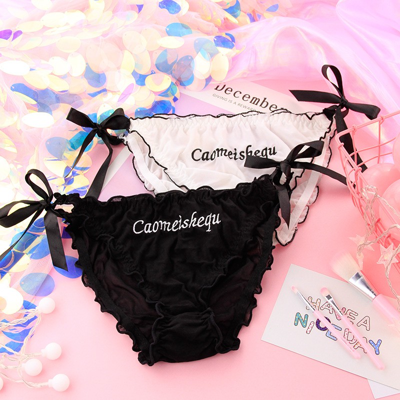 Quần lót dây cột cao cấp thêu chữ caomeisheque D1-05
