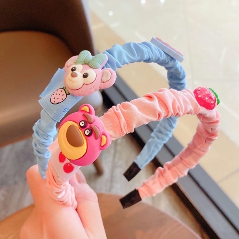 Băng Đô Cài Tóc Xếp Ly Họa Tiết Dễ Thương Cho Bé Gái