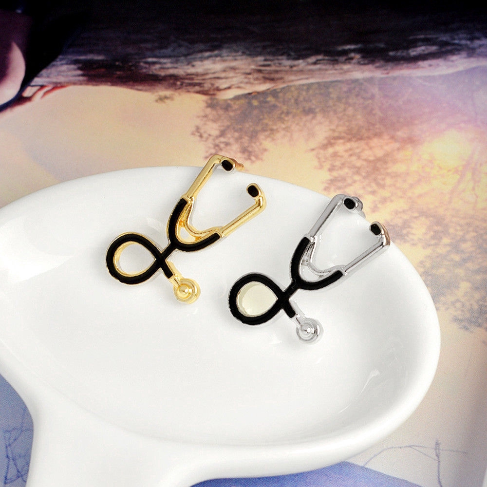 Cute Nurse Stethoscope Brooch Badge Pins Button