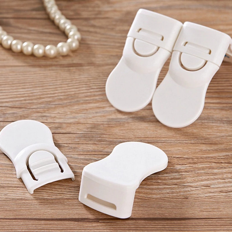 Khóa Tủ Lạnh/Ngăn Kéo Bằng Nhựa Màu Trắng Đa Năng Chống Kẹp Tay Bảo Vệ An Toàn Cho Bé