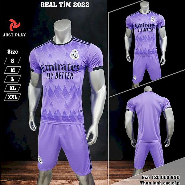 Bộ quần áo đá banh REAL MADRID 22/23 của Justplay - vải thun lạnh, không xù ,nhăn ,mát - hàng phân phối chính hãng
