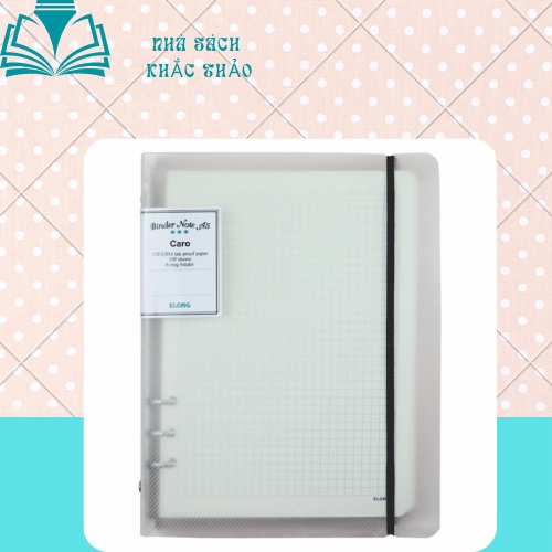 Sổ còng caro bìa nhựa A5 MS 994 gồm 100 tờ giấy, sổ binder KLong