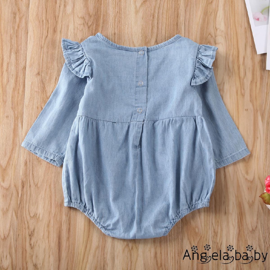 Áo liền quần denim thời trang cho bé