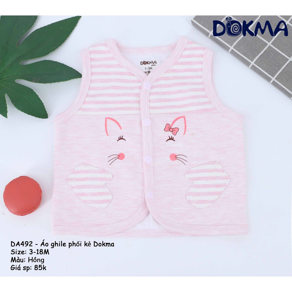 Dokma - Áo gile phối kẻ 3-18M (DA492)