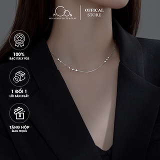 Dây chuyền bạc, vòng cổ bạc choker bling lấp lánh cá tính