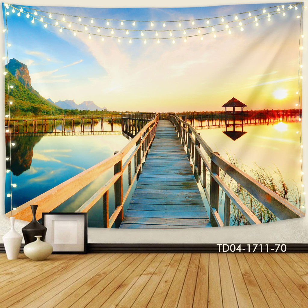 Tranh Vải treo tường in 3D background chụp ảnh, decor phòng khách, phòng ngủ, quán cà phê, quán ăn, background chụp ảnh