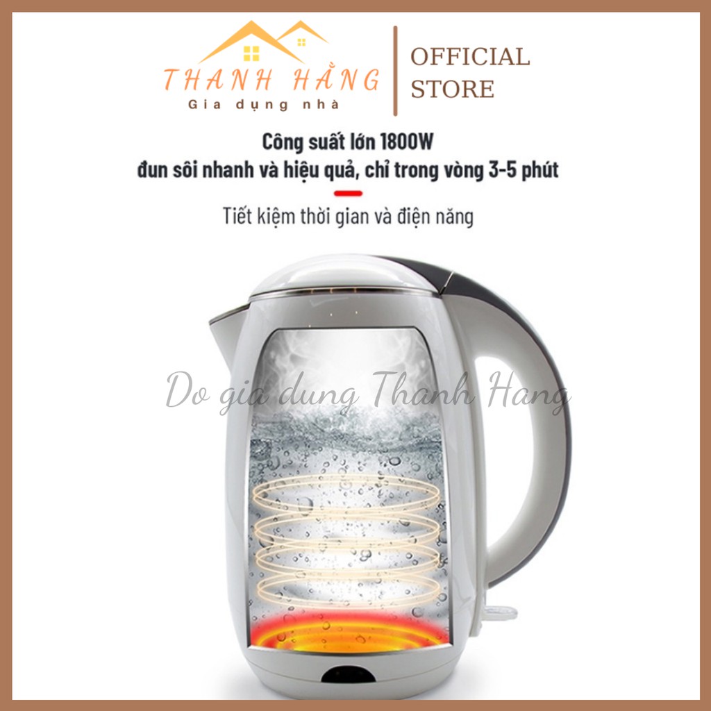 Ấm siêu tốc đun nước nhanh 1.8L NAGAKAWA NAG0314 chính hãng bảo hành 12 tháng ship nhanh hàng chuẩn