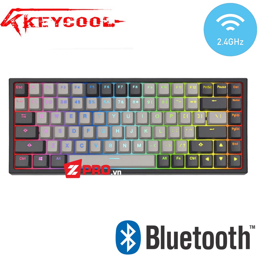 [Zpro.vn] Bàn phím cơ Keycool KC84 3 Modes (Wireless 2.4g, Bluetooth 5.0, HotSwap)