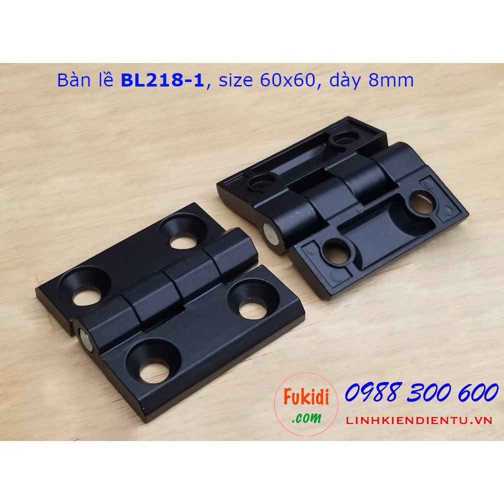 Bản lề hợp kim nhôm BL218-1B , size 60x60mm, dày 8mm màu đen