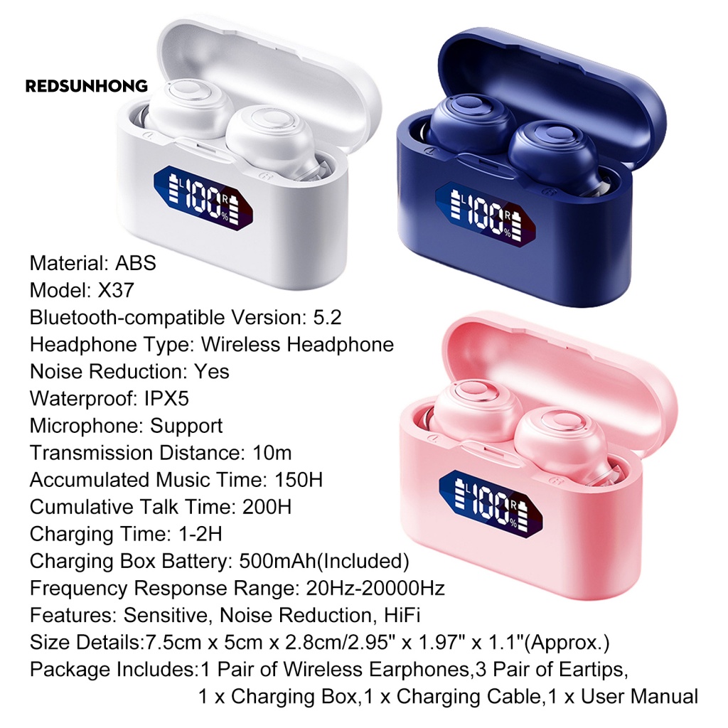 Tai Nghe Thể Thao Không Dây Bluetooth RSH.z X37 Âm Thanh Trung Thực Cao 5.2