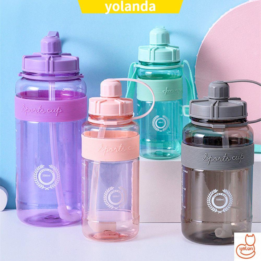Bình Đựng Nước Thể Thao 600-2000ml Không Chứa BPA Có Ống Hút Thời Trang Tiện Dụng