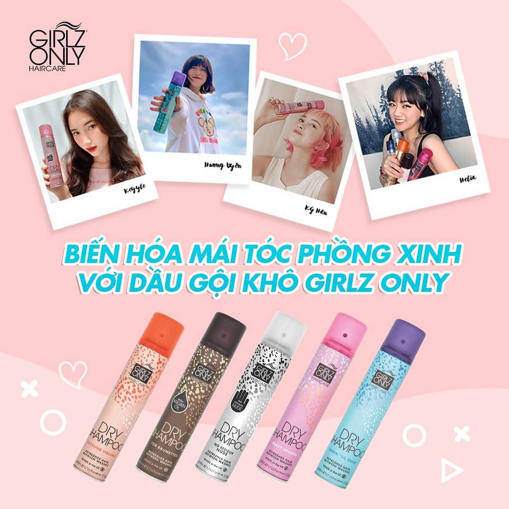 Dầu Gội Khô Girlz Only HairCare Dry Shampoo 200ml