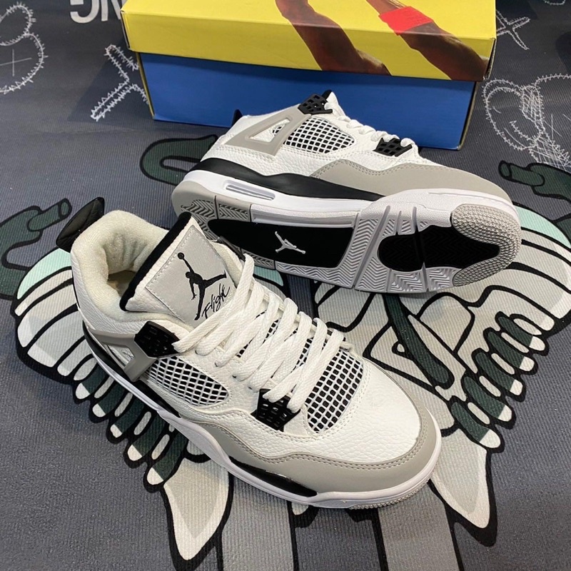 Giày Thể Thao 𝐀𝐢𝐫 𝐉𝐨𝐫𝐝𝐚𝐧 𝟒 𝐑𝐞𝐭𝐫𝐨 “𝐌𝐢𝐥𝐢𝐭𝐚𝐫𝐲 𝐁𝐥𝐚𝐜𝐤  giầy sneaker nam nữ siêu hot