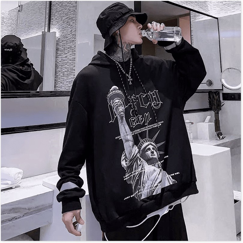 ÁO HOODIE NAM UNISEX IN NEW YORK  NỮ THẦN TỰ DO CỰC HOT