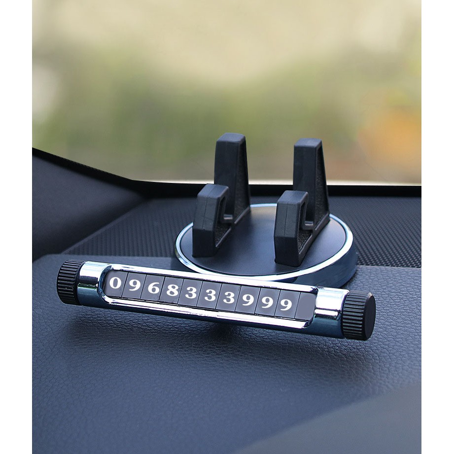 (GIÁ SỐC) Giá Đỡ Điện Thoại Đa Năng Xoay 360 Viền Bạc Titan Cao Cấp Kèm Thẻ Ghi Số Phát Quang Tiện Ích | BigBuy360 - bigbuy360.vn