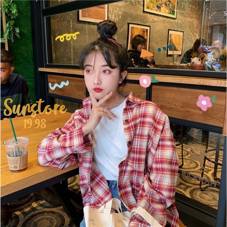 Áo sơ mi caro ulzzang kèm ảnh thật