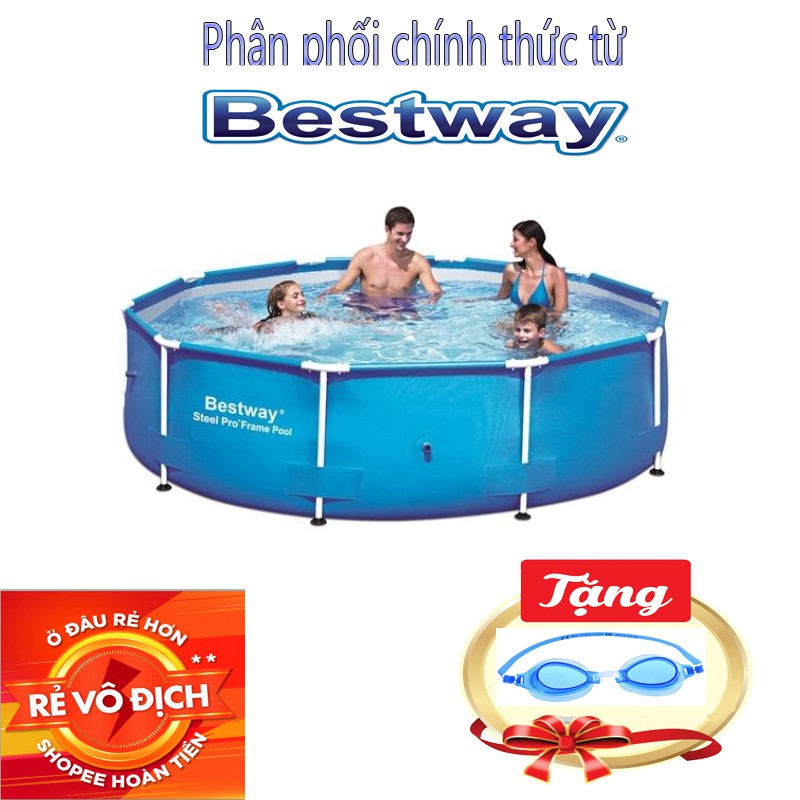 Bể Bơi Khung Kim Loại – Đường Kính 3.05m x cao 76cm – Tặng kèm kính bơi – Phân Phối Chính Hãng Từ BESTWAY VIỆT NAM