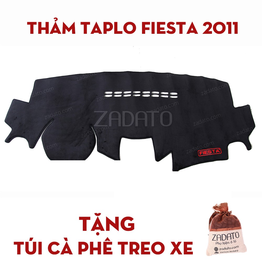 Thảm Taplo Ford Fiesta - Thảm Chống Nóng Taplo Lông Cừu - TẶNG: Túi Cafe Treo Xe
