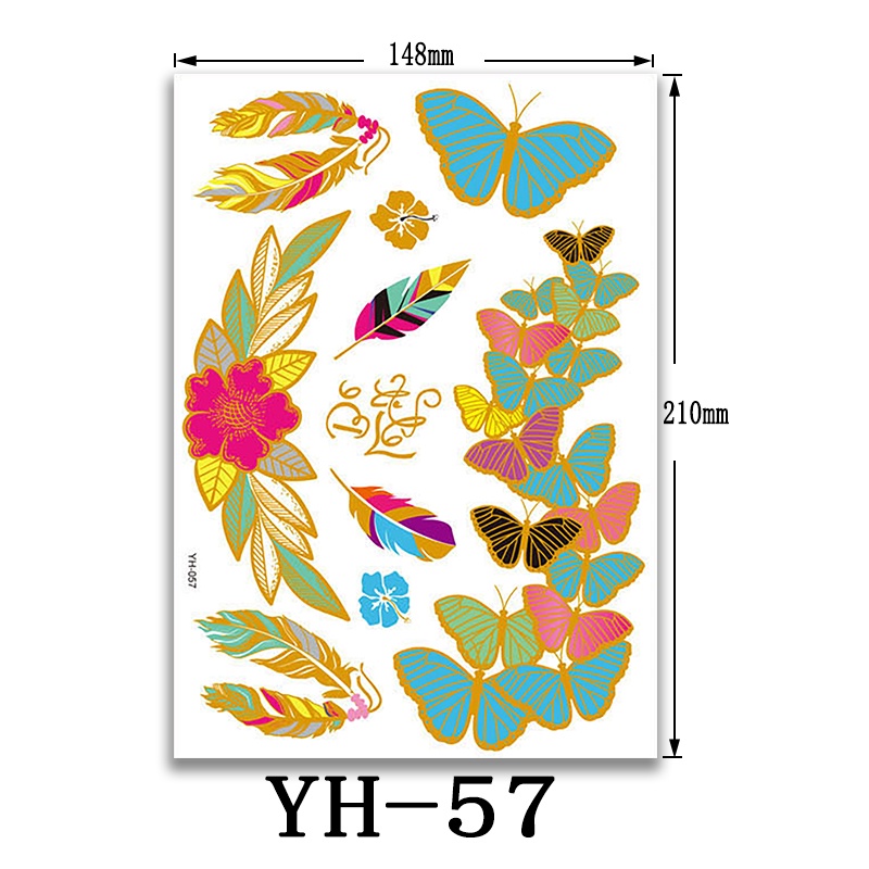 Hình Xăm Dán Tạm Thời Hình Bướm Đẹp Mắt