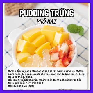 Pudding trứng phô mai, pudding xoài, bột làm pudding gói 500g