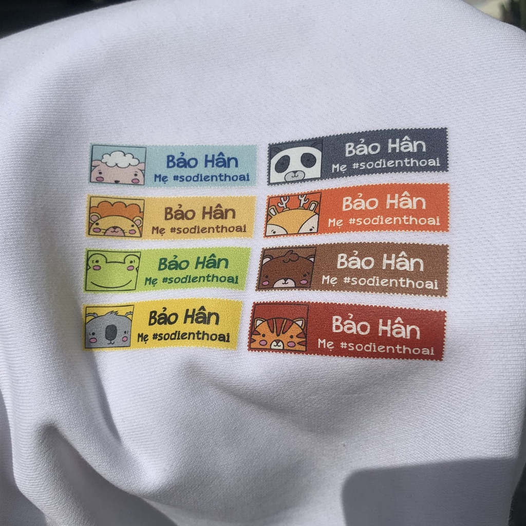 Sticker ủi áo in tên trẻ em GaStickers UT-F01- bộ 8 miếng kích thước 1,5 x 5 cm