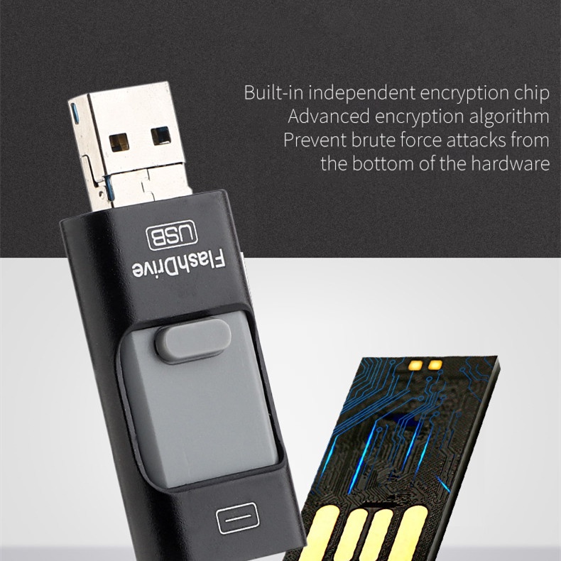 Usb 3.0 OTG 512GB 3 Trong 1 Cho ĐiệN ThoạI PC