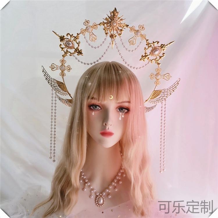 Băng Đô Chính Hãng Lolita Halo Thiên Thần Mặt Trời Thần Apollo Hanfu Bản To Làm Đạo Cụ Chụp Ảnh Nhà Thờ