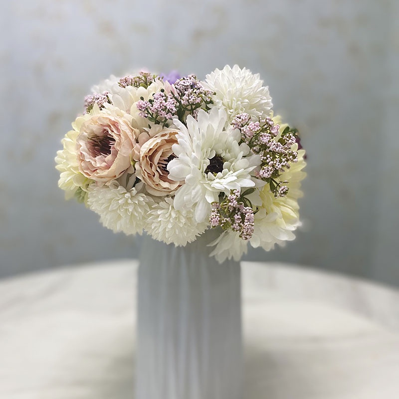 1 Bó 6 Bông Hoa Hồng Gypsophila Bồ Công Anh Trang Trí Nhà Cửa