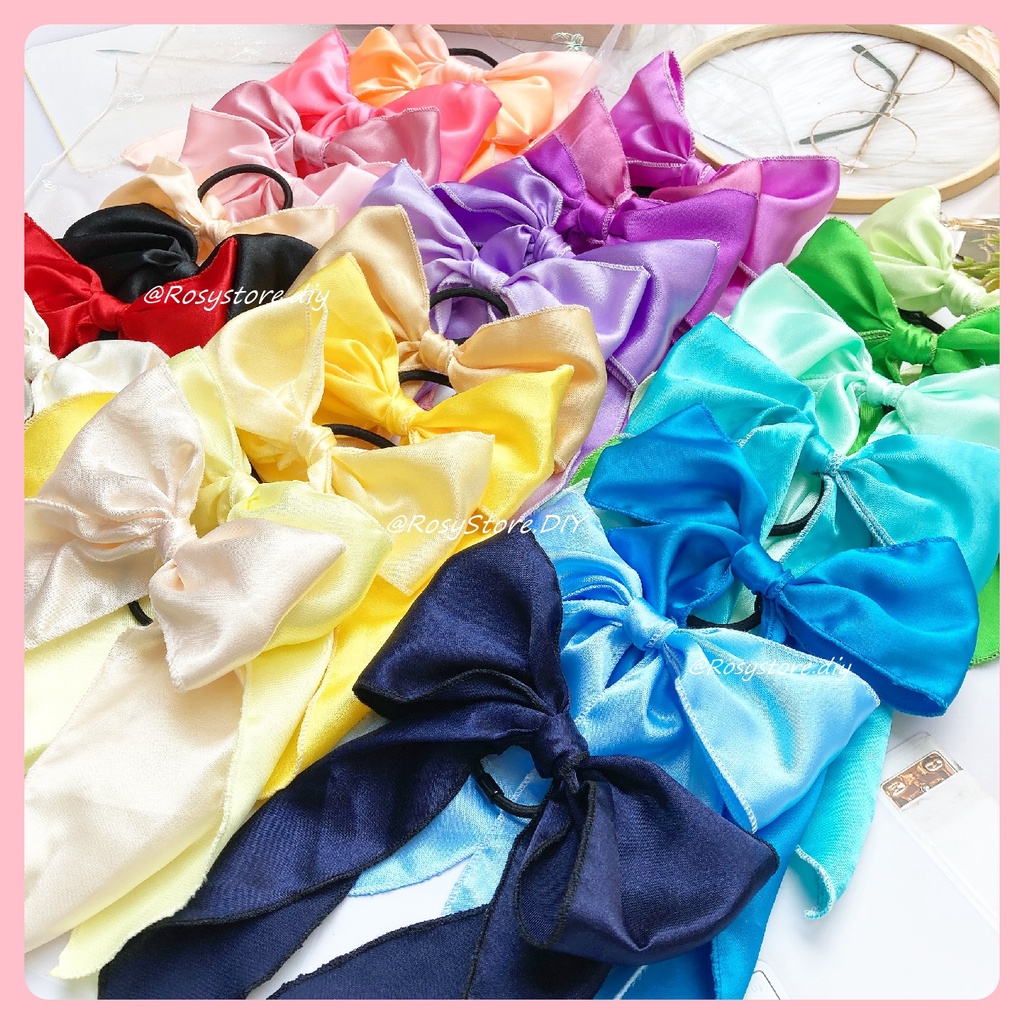 [Ảnh thật] NƠ CỘT TÓC LỤA SATIN TIỂU THƯ BẢN TO TÔNG VÀNG- PHONG CÁCH HÀN QUỐC PHỤ KIỆN THỜI TRANG NỮ GIÁ RẺ ĐẸP