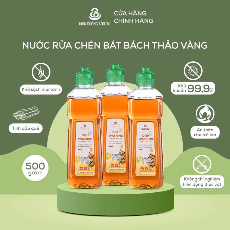 Nước Rửa Chén Hương Quế, Không Hại Da Tay,  Bách Thảo Vàng MÃN ĐƯỜNG BẢO DỤ