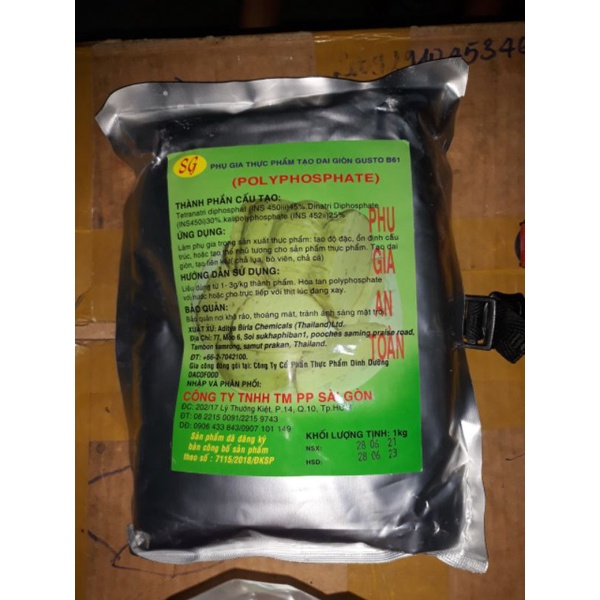 Phụ gia dai giòn cho thực phẩm gói 1kg ( giò, chả, xúc xích....)
