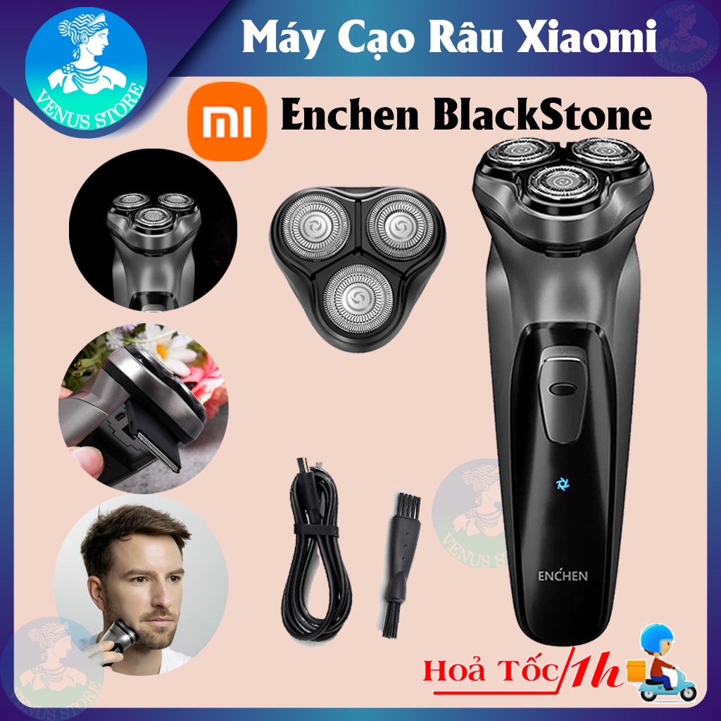 Máy Cạo Râu Xiaomi Enchen BlackStone chính hãng - Máy Cạo Râu Enchen Được Trang Bị 3 Đầu Cắt Nổi 3D