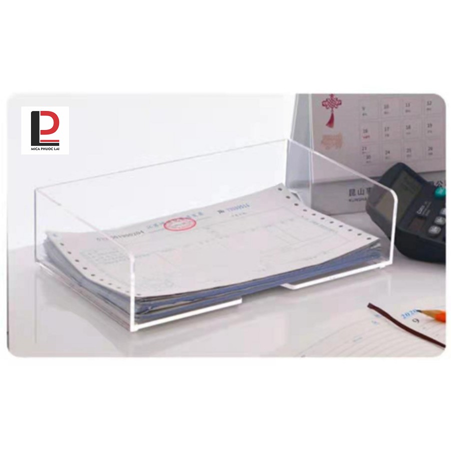 Khay mica để bàn đựng tài liệu/ Hộp đựng acrylic cao cấp