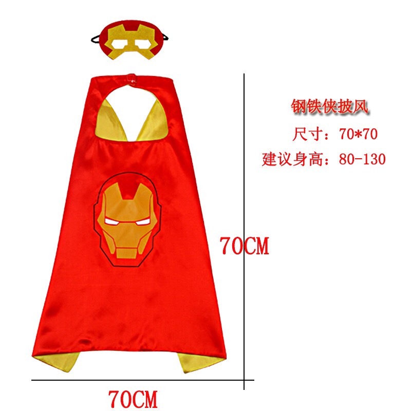 Đồ Chơi Siêu Nhân Cho Bé Người Nhện, Người Sắt Iron man, Đội Trưởng Mỹ Áo Choàng Mặt Nạ Găng Tay Gậy Phát Nhạc