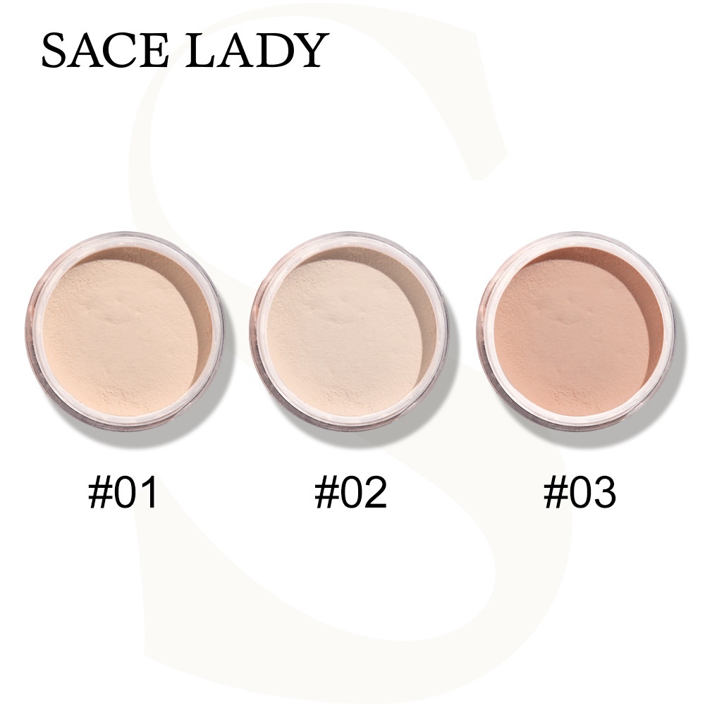 Sace LADY Loose Powder Makeup Professional Face Setting Powder Kiểm soát dầu Trang điểm Mờ Làm sáng Kết thúc