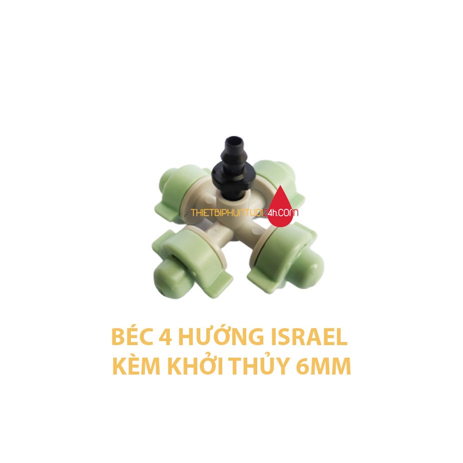 Béc phun sương 4 hướng israel nhiều tùy chọn kết nối béc phun sương tưới lan tưới rau cây cảnh làm mát-MHL