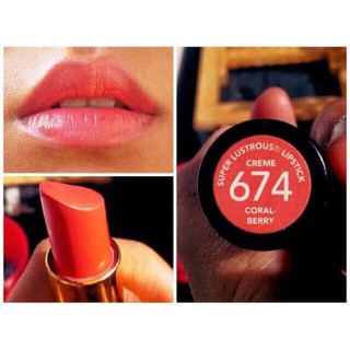 Son môi Revlon Super Lustrous Lipstick 674 (màu hồng cam)Coralberry 4,2g
