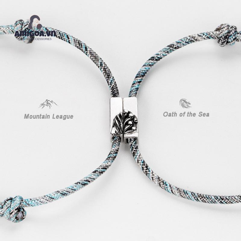 ✨✨Cặp Vòng Đeo Tay Dây Bện Nam Châm Dành Cho Cặp Đôi