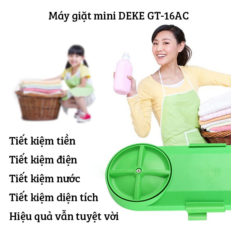 Máy giặt mini tại xô DEKE GT-16AC tiết kiệm điện có hẹn giờ và đảo chiều