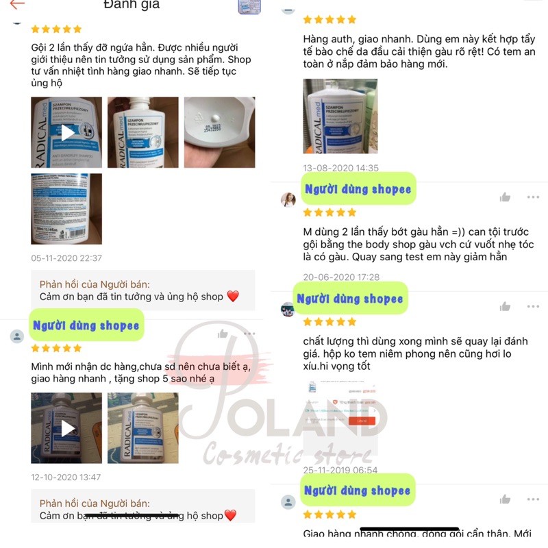 Dầu gội đầu giảm gàu và nấm RADICAL MED 300ml