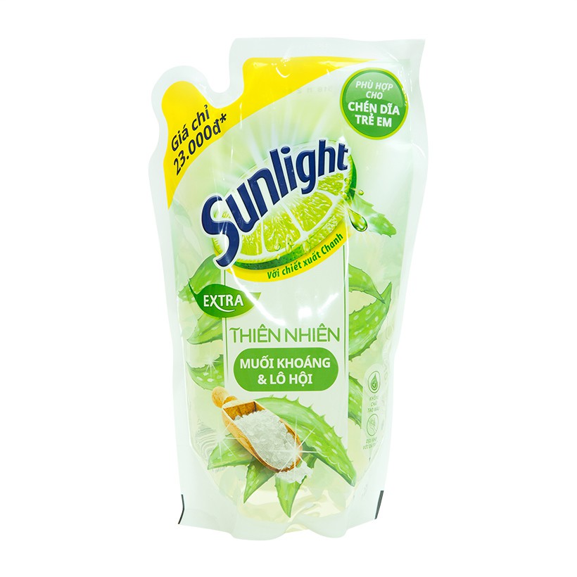 Nước Rửa Chén SUNLIGHT THIÊN NHIÊN MUỐI KHOÁNG VÀ LÔ HỘI Túi 750g.