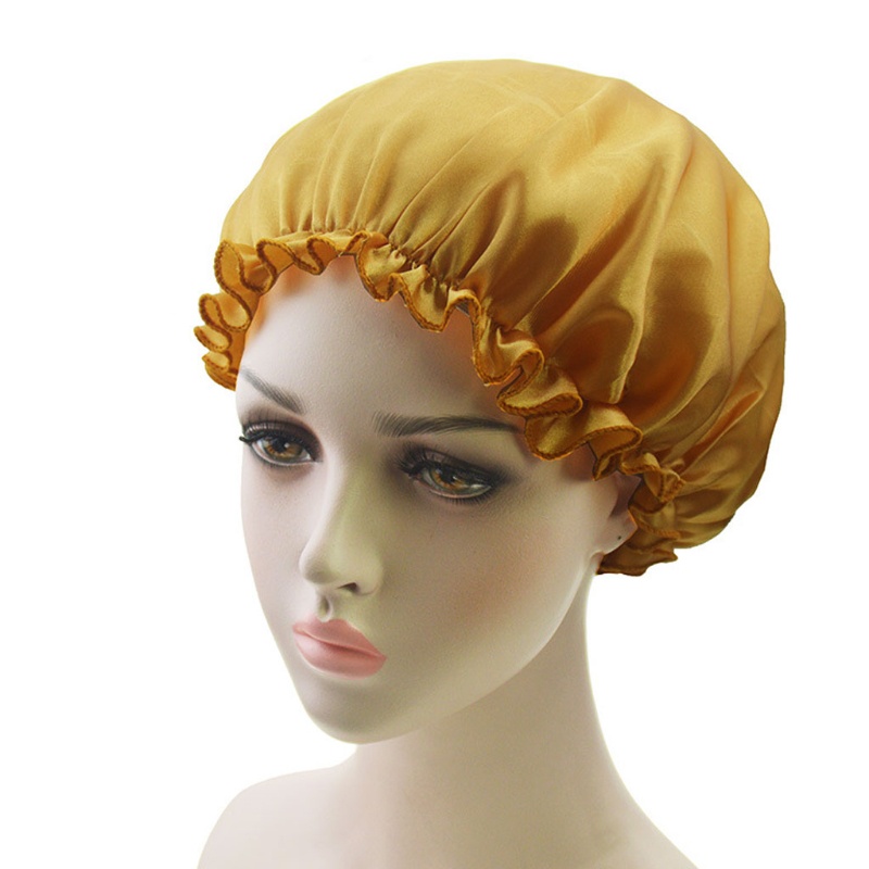 Youyo Mũ Trùm Đầu Bằng Satin Màu Trơn Co Giãn Điều Chỉnh Được Dùng Khi Ngủ