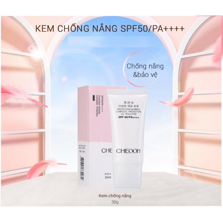 Kem chống nắng vật lý dưỡng da SPF50 chống tia UV CHEOON 30ml