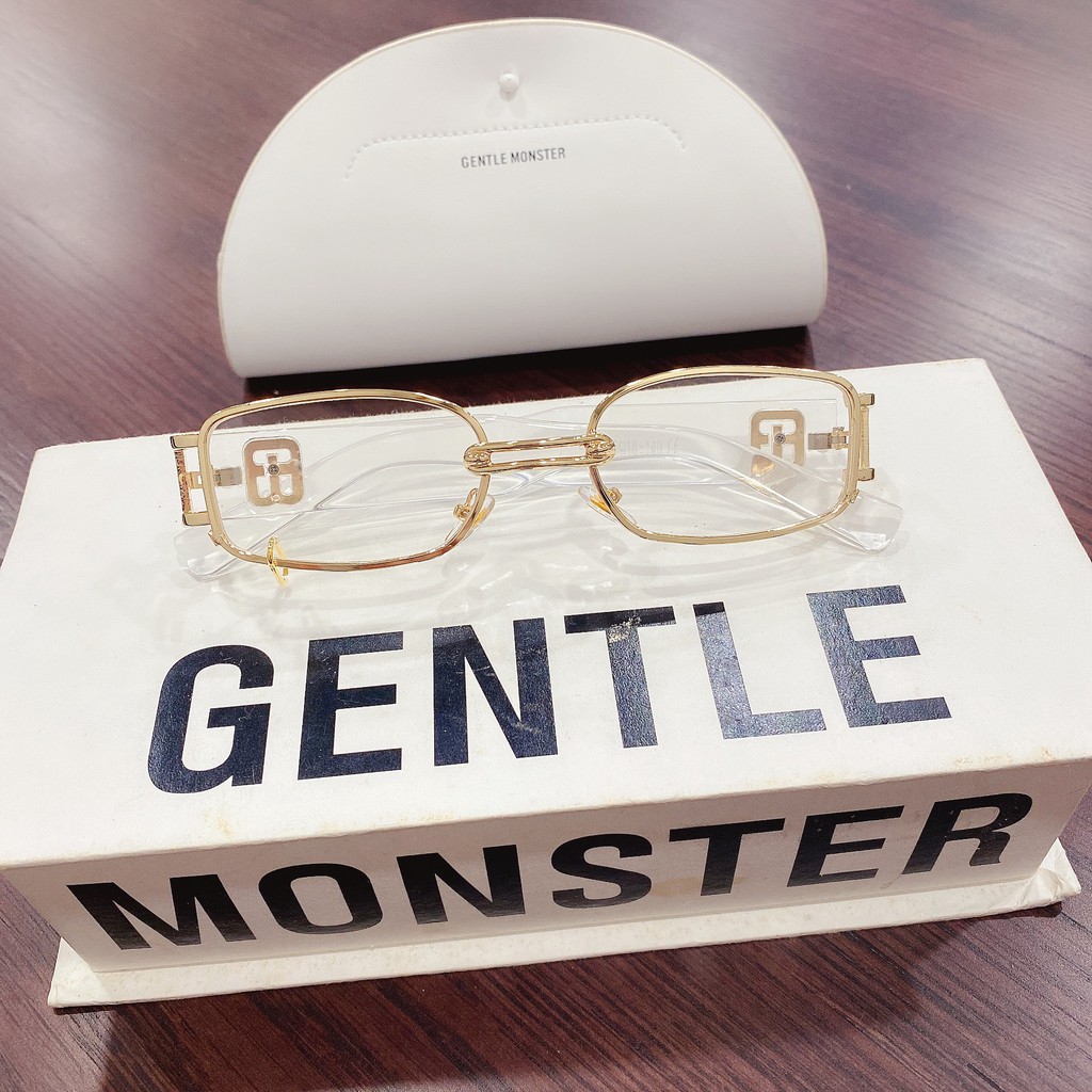 MẮT KÍNH GIẢ CẬN TRẮNG TRONG SUỐT VIỀN VÀNG GỌNG TRẮNG 483