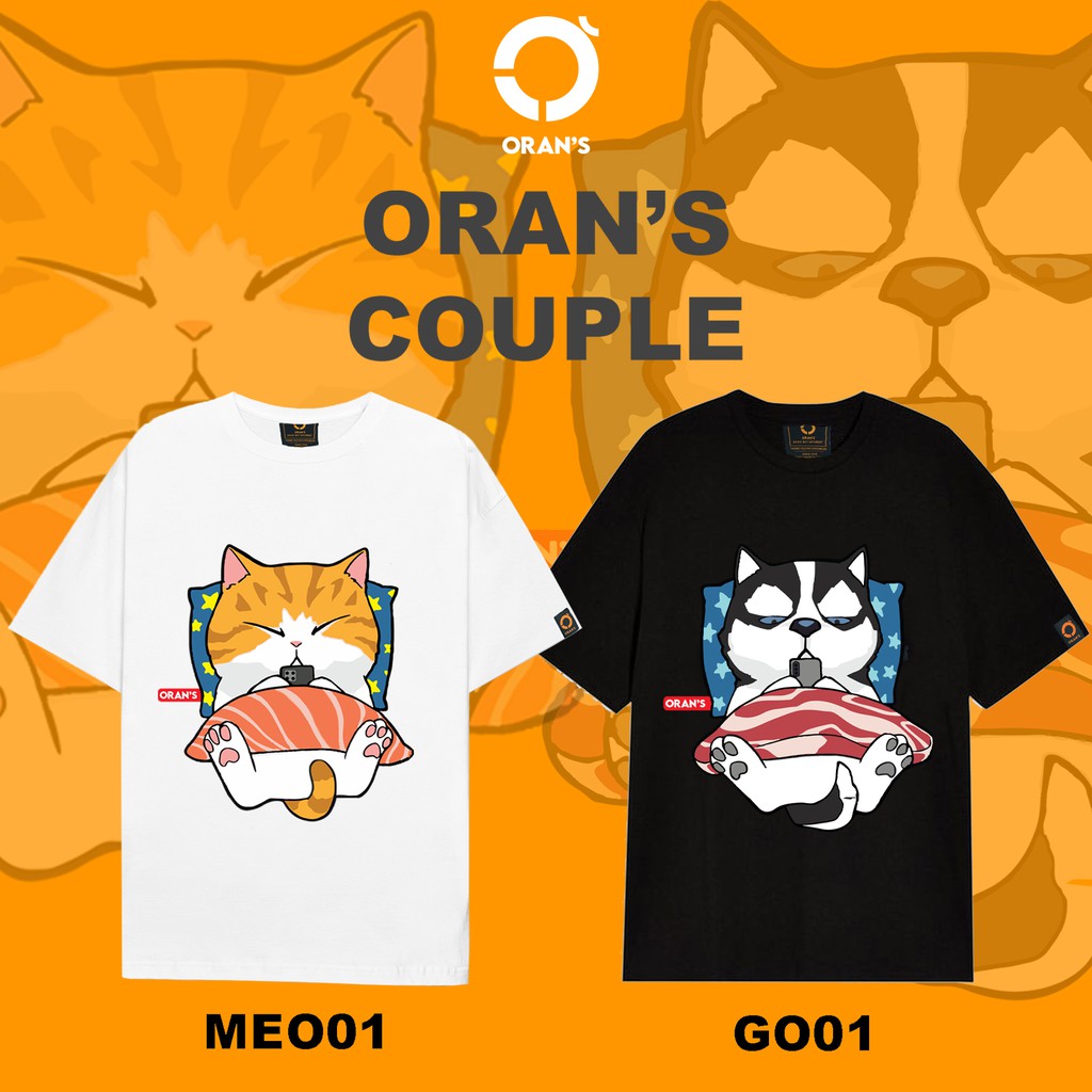 Áo thun Couple Tee phông trơn nam nữ tay lỡ Oversize chất COTTON 100% siêu thấm hút mồ hôi, FULLBOX ORANS - ORAN'S TEE