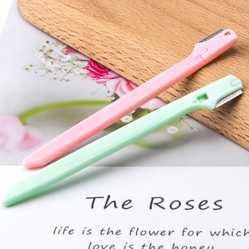 [Hàng mới về] Set 2 dao cạo lông mày mini bằng thép không gỉ siêu bền tiện dụng cho nữ